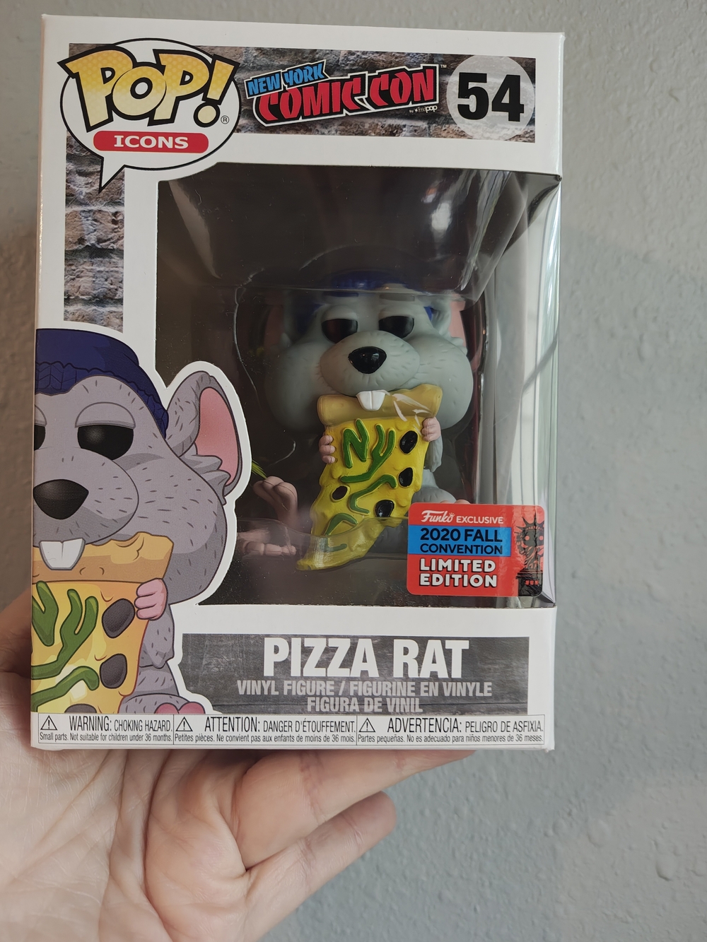 Funko Pop! Icons Pizza Rat Vinyl Figure - White, Gray, Yellow, Green, Blue